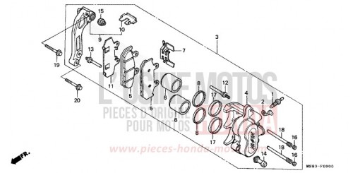 ETRIER DE FREIN AVANT XRV650J de 1988